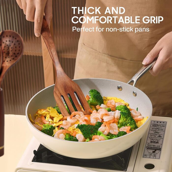 Набір дерев'яних лопаток для приготування їжі Spardar (7 шт.) - оранжево-коричневий