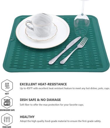 Килимок для сушіння посуду WXFLGH 40 x 30 см, силіконовий, антиковзний, для кухні