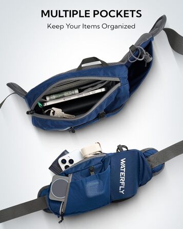 Чоловіча/Жіноча поясна сумка Waterfly з тримачем для пляшки: спортивна, стильна, для бігу, прогулянок, подорожей
