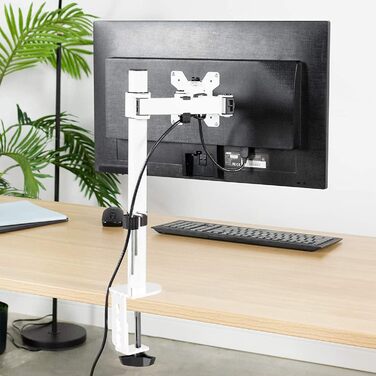Кронштейн для монітора suptek для LCD LED екранів 13-27 дюймів, регульований за висотою настільний тримач, VESA 75/100, до 10 кг, білий (Large)