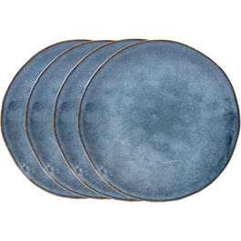 Singer | Darwin Dessert Plate Set 4-Piece, Plate Set for 4 People, Stoneware Plates Set, Dinnerware, Modern Handmade Plates, Blue Dinner Service | PREMIUM COLLECTION Dessert Plates 4-Piece