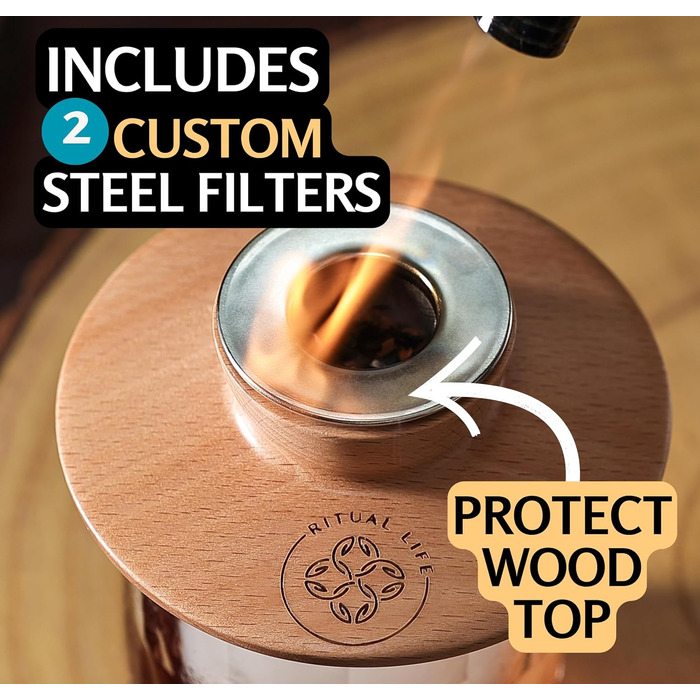 Набір для копчення коктейлів та віскі: Smoker Kit з лампою, формочками для льоду та стружкою деревини