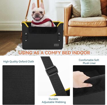 Автокрісло для собак Petsfit - чорне, з кріпленням для безпечного транспортування