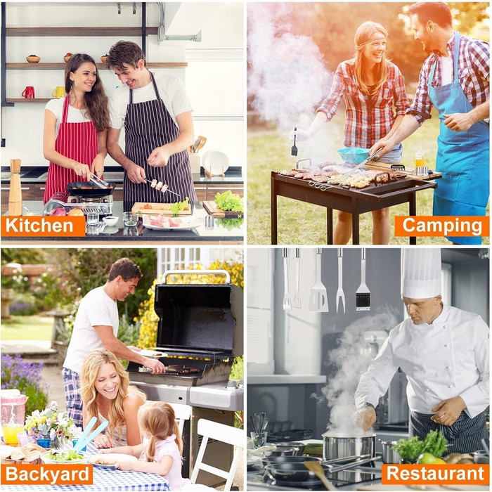 Набір інструментів для грилю на 25 частин, нержавіюча сталь, аксесуари для грилю, кемпінгу, кухня, з сумкою, портативні інструменти для грилю, подарунок для чоловіків та жінок