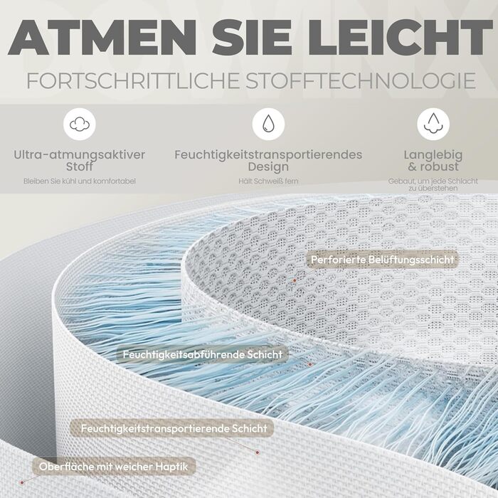 Ігровий крісло Dowinx з підголівником та підставкою для ніг, тканинне, з масажем, чорно-сірий, ергономічне, для офісу та геймінгу