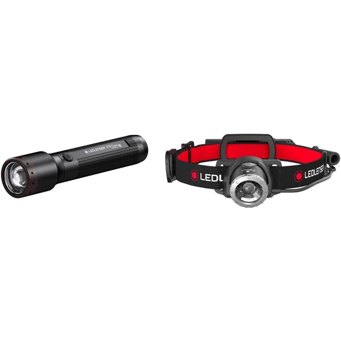 Налобний ліхтар Ledlenser чорний + ліхтарик P7R Core, комплект