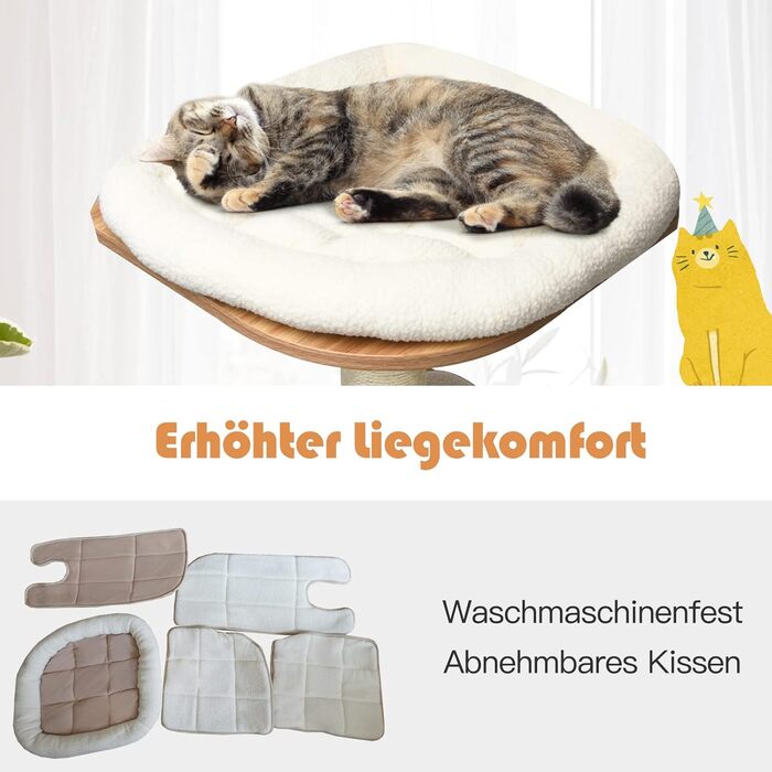 Кліматичний комплекс для котів GOPLUS Katzenbaum 175 см: 6 платформ, дерев'яна печера, ігровий комплекс, котячі меблі