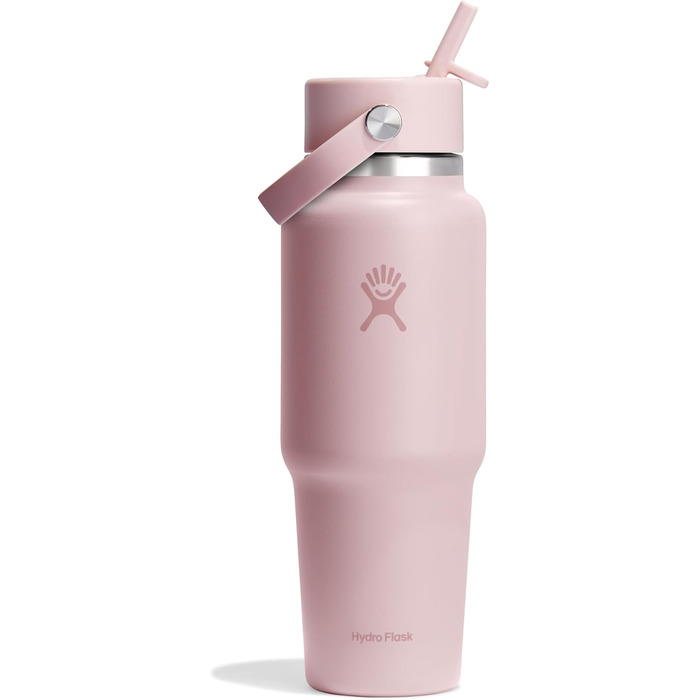 Hydro Flask 32 oz Travel Water Bottle - Stainless Steel, Vacuum Insulated, Leakproof Flex Straw Lid - Trillium
