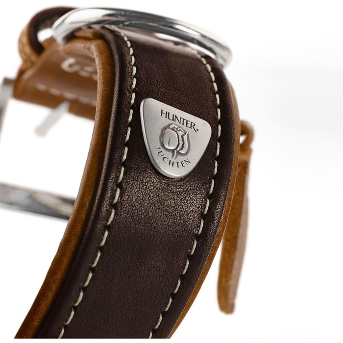 Нашийник для собак Hunter Tara, шкіряний, юхтеншпілер, міцний, стійкий до погодних умов, розмір M, темно-коричневий/cognac
