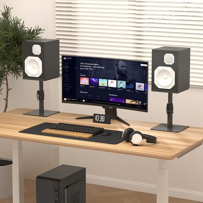 Підставка для колонок Suptek - 2 шт., чорний колір, 20 x 16.5 см, SDM003MB/SDM001T