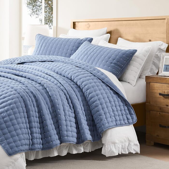 Комплект постільної білизни WDCOZY California King: блакитний, 3-частинний, 299.7 x 269.2 см