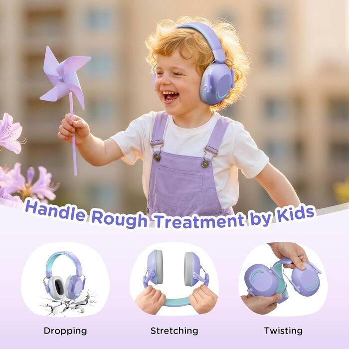 Навушники захисні дитячі Link Dream SNR 30dB, для чутливості до шуму, подорожей, навчання, 3-16 років, фіолетові