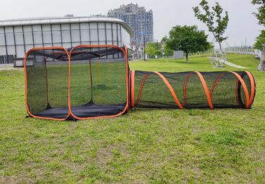 Туннель-намет 2-в-1 для котів та собак, складаний, для вулиці, Pop-Up вольєр для тварин, огорожа-загон, будиночок (Стиль 2)
