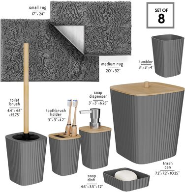 Набір аксесуарів для ванної кімнати Clara Clark Bad-Set Hunter Green (6 предметів)