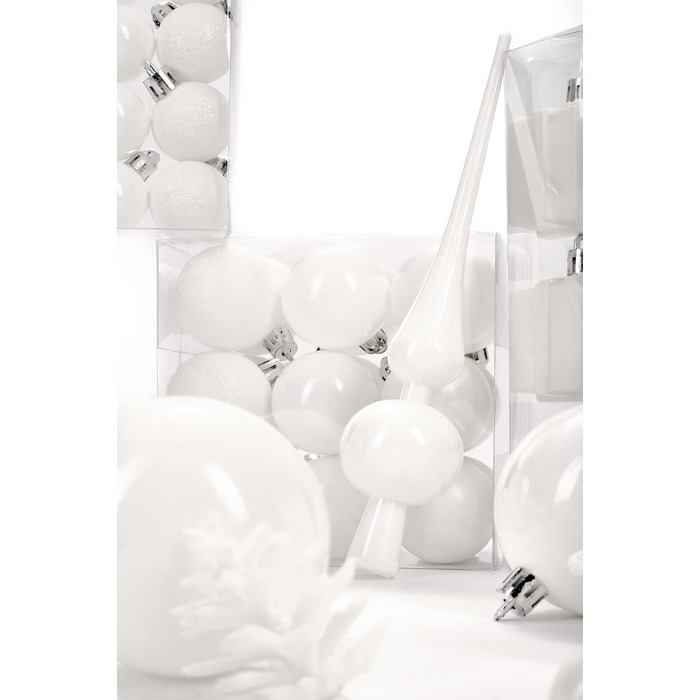 Набір прикрас для ялинки BRUBAKER 101 шт. з верхівкою, кремово-білий, для ялинки