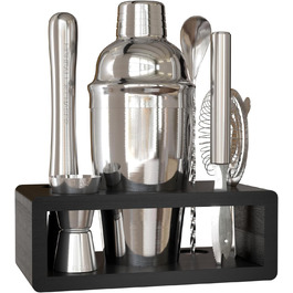 Набір шейкерів для коктейлів Highball & Chaser: професійний барний набір для приготування коктейлів + електронна книга з 30 рецептами (срібло)