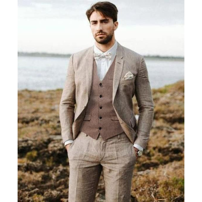 Жилет чоловічий RONGKI Showu з паєтками, слив фіт, для вечірки, весілля, елегантний костюмний жилет, стиль блейзера (L, візерунок 'єлочка/хакі3)