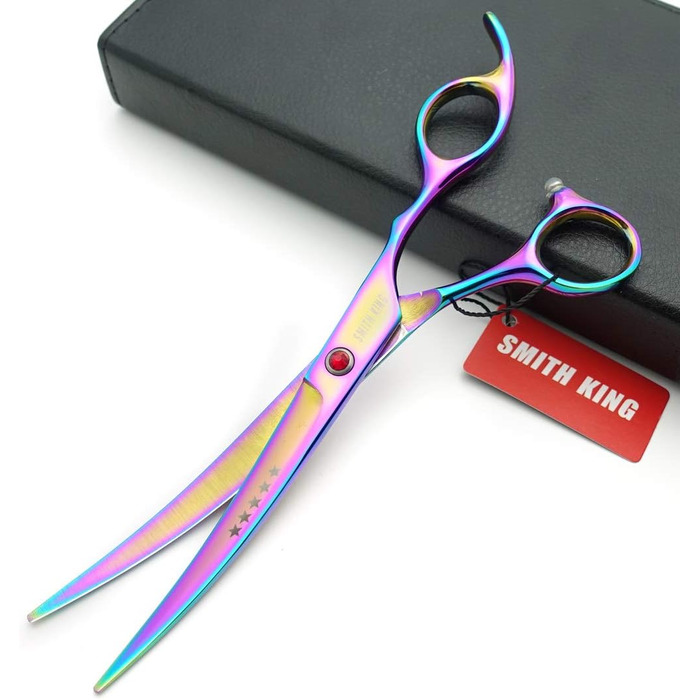 Набір ножиць для грумінгу собак 7 дюймів: прямі та витончені ножиці, 4 шт. (Райдуга)