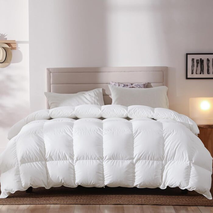 Зимова ковдра BedFantasy 240x220 см з 90% пуху, 10% пера, 100% бавовна, сертифікати Oeko-Tex, Downpass, RDS, біла