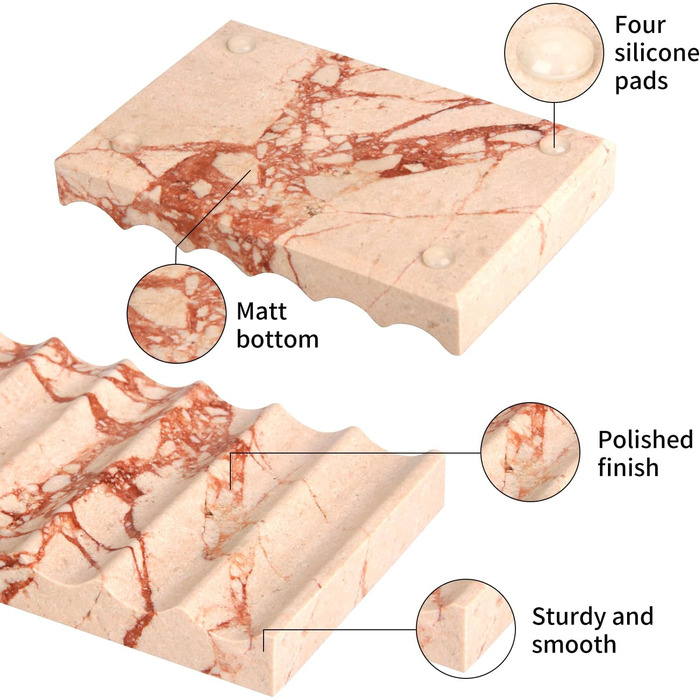 Миска для мила з мармуру з отвором, рожева. Миска для мила, рожева, з отвором, для ванної кімнати та кухні.
