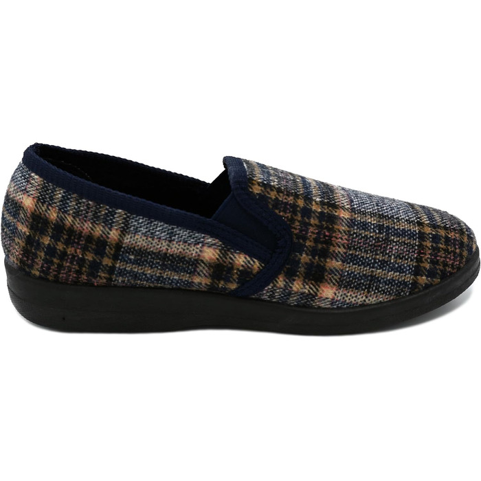 Чоловічі домашні тапочки в клітинку | Зручні капці для чоловіків з антиковзкою підошвою | Легкі та теплі сліпони для дому в класичному дизайні з фетру | Колір: сірий та інші (47 EU, сірий блакитний)