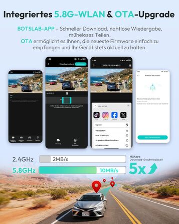Автомобільний відеореєстратор BOTSLAB G300H Plus 4K UHD + HD 1080P (передній та задній), сенсор STARVIS 2, без карти пам'яті