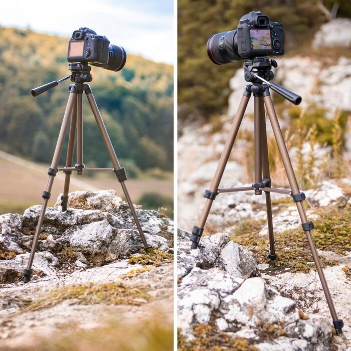 Легкий штатив-трипод Hama Star 05 106-3D з 3-позиційною головкою, шампань (висота 42-125 см)