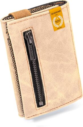 GUGGIARI® Slim Wallet with Coin Pocket made of Microfiber Jacquard with RFID Protection - Slim Wallet for Credit Cards - Credit Card Holder - Wallet for On the Go
