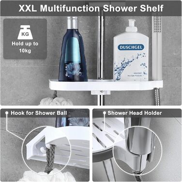 Gorch Rain Shower System with Shelf, Shower Set without Shower Faucet (20x20cm) (UYT-D20CP-Shelf, Chrome)