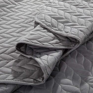 Торба для ковдри з декоративним стеганим покриттям MOONLIGHT20015, 2 наволочки, сірий колір, для спальні, двоспальне ліжко