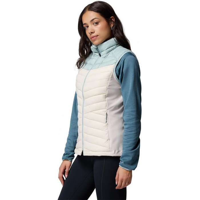 Жіночий жилет Columbia Powder Pass 3 Hybrid Puffer Vest - теплий та зручний (XL, Dark Stone, Crushed Blue)