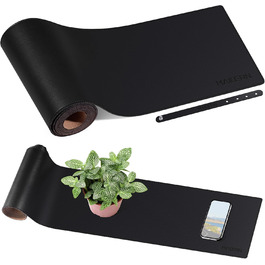 Підкладка під стіл Kork & Leder MAIDERN 100 x 60 см, двостороння, велика, вологостійка, для офісу та дому (чорний)