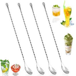 Набір з 4 коктейльних ложок Barlöffel, 30 см, нержавіюча сталь, для Мартіні, лате макіато та шейкерів