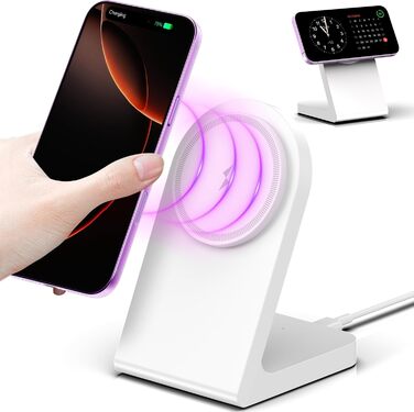 Бездротовий зарядний пристрій MagSafe, Магнітна зарядка для iPhone 15, 14, 12, AirPods Pro 2, AirPods 3, білий G230