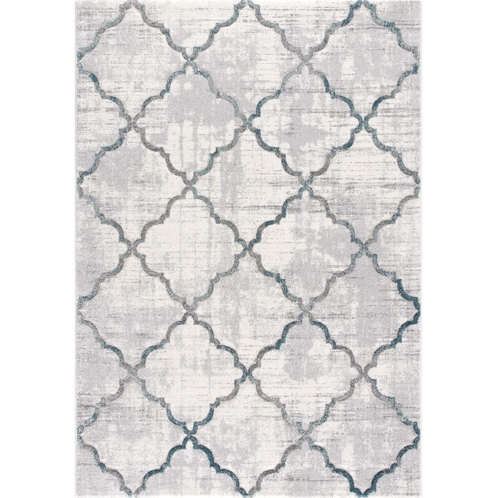 Килим для вітальні SANAT Modern Design - короткий ворс, для вітальні, спальні, кухні, ручна обробка, сертифікат Öko-Tex 100, сірий, 80x150 см