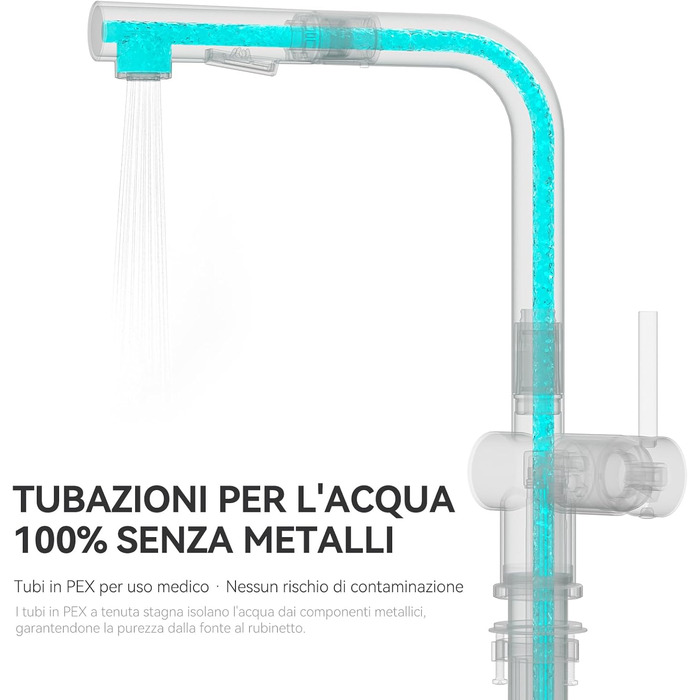 Кран кухонний CECIPA Hochdruck чорного кольору, висувна модель з душем, двома режимами струменя, поворотний на 360°, з нержавіючої сталі, ×207B (L-подібний, високий тиск)