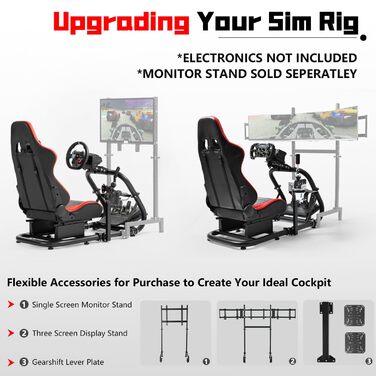 Dardoo G29 Racing Simulator Cockpit: сумісний з Logitech G920/G923, Thrustmaster T300RS, Fanatec. Міцний каркас з металу для PC, Xbox. Без керма, педалей та ручного гальма.