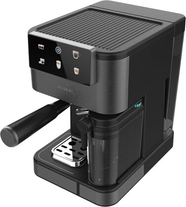 Кавомашина еспресо Cecotec Power Espresso 1350 Вт, 20 Бар, сенсорний дисплей, резервуар 1.5 л, капучинатор, подвійний холдер (ColdBrew Latte Dark)