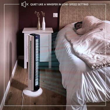 Турбо вентилятор Woozoo TWF-C82T - білий: потужний, портативний, з радіусом дії 10м, осциляція, нахил, пульт, таймер, для вітальні