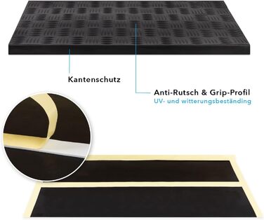 Rubber Threshold Ramps - Non-Slip Floor Mats for Indoor/Outdoor Use - 5 Piece Set - Various Designs Available