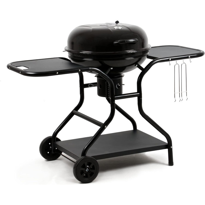 Кульовий гриль BBQ-Toro Ø57 см з полицею та підйомником решітки, для барбекю, круглий вугільний гриль з кришкою, площа грилю Ø54,5 см