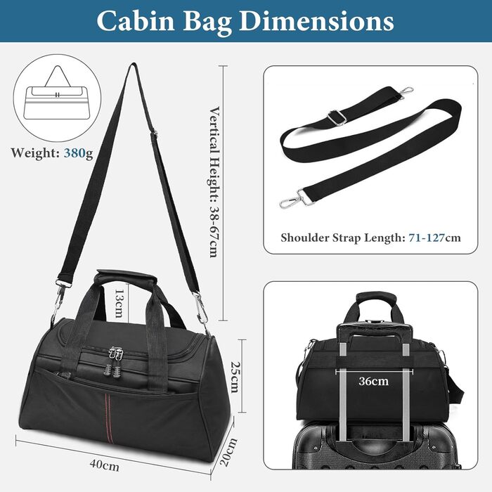 Органайзер для валізи 12 шт. - комплект водонепроникних пакувальних кубиків, органайзер для подорожей, сімейних поїздок, зберігання вдома (Чорний 1x косметичка + 1x 20л спортивна сумка)