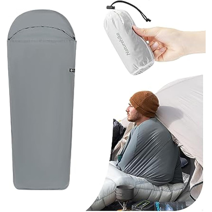 Naturehike Sleeping Bag Liner Ultralight 130 g – Adult Sleeping Bag & Travel Sleeping Bag, Travel Sheet & Camping Sheet for Backpacking, Hotel, Hostels, comfortable and easy to care for, full length