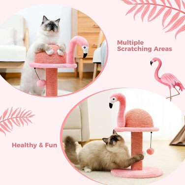 PAWZ Road Flamingo Scratching Post, creative scratching post, stylish cat tree, H: 48 cm, pink…