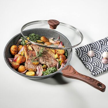 Сковорода SENSARTE з антипригарним покриттям, 24 см, з гранітною керамікою, для плити та індукції, без PFOA/PTFE/PFAS