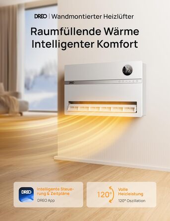 Електричний конвекторний обігрівач Dreo Smart Heizung - 2000W з Wi-Fi, пультом та таймером, PTC кераміка, енергозбереження
