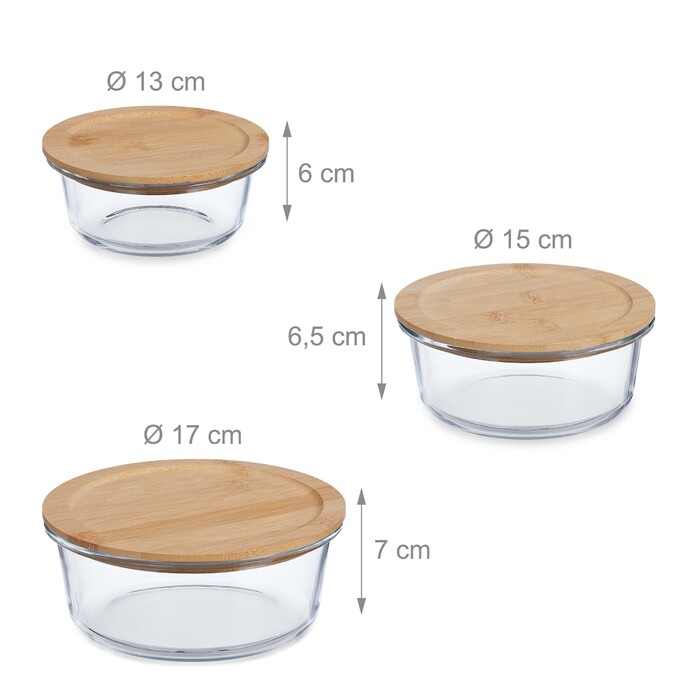 Relaxdays Glass Containers with Lids in 3 Sizes