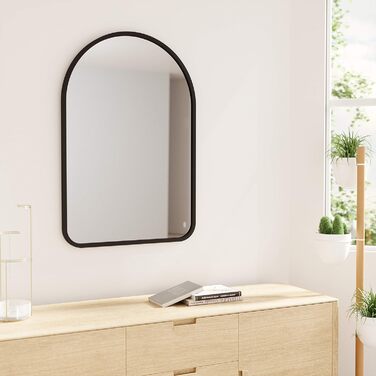 Дзеркало настінне Umbra Hub – 61 см, чорне, ефектна форма, для передпокою, ванної кімнати, вітальні