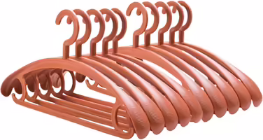 Trrcylp 10-Piece Heavy-Duty Plastic Clothes Hangers, 11.3 kg Capacity, Swivel Hook, Wide Shoulders, Non-Slip, Thick Clothes Hangers (Orange)