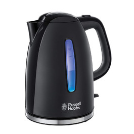 Електричний чайник Russell Hobbs 1.7л, 2400W, чорний, з LED-підсвічуванням, функція швидкого кип'ятіння, фільтр від накипу, індикатор рівня води
